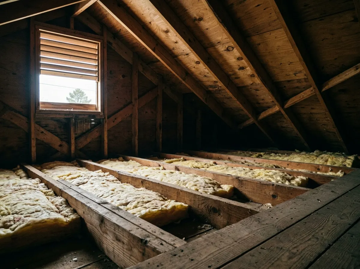 Attic insulation between joists below roof sheathing