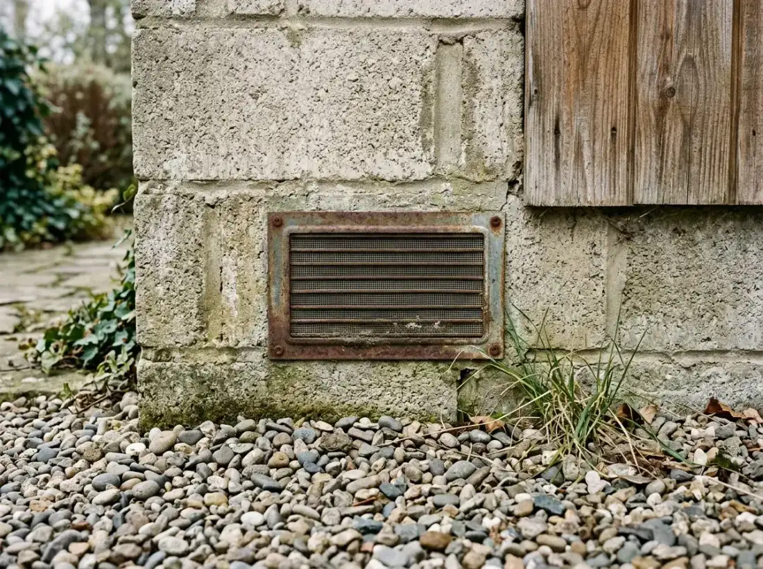 Exterior crawlspace vent in a block wall